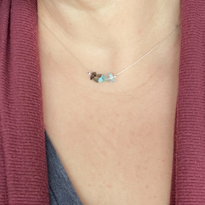 Gargantilla con signo del zodiaco de piedra natural Olivenorma