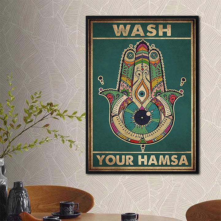 Póster del mal de ojo "LAVA TU HAMSA" de Olivenorma Chakra Yoga