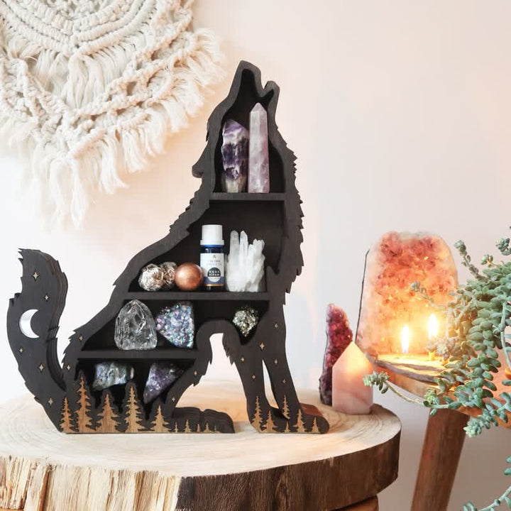 Estantería de cristal con forma de lobo hecha a mano de Olivenorma