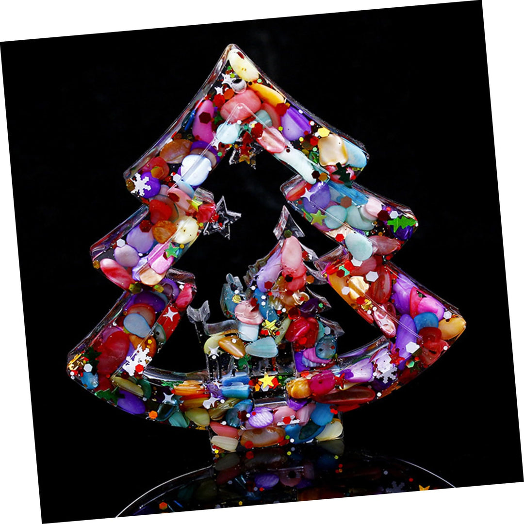 Adorno para árbol de Navidad de resina de grava de cristal natural de Olivenorma 
