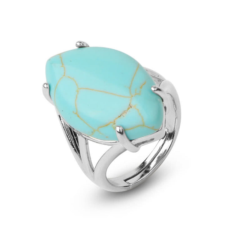 Anillo ajustable con forma de semilla de melón y amatista de Olivenorma