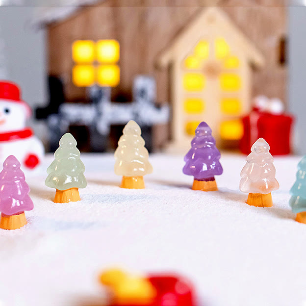 Olivenorma - 5 miniesculturas de cristal para árbol de Navidad, decoración con piedras preciosas
