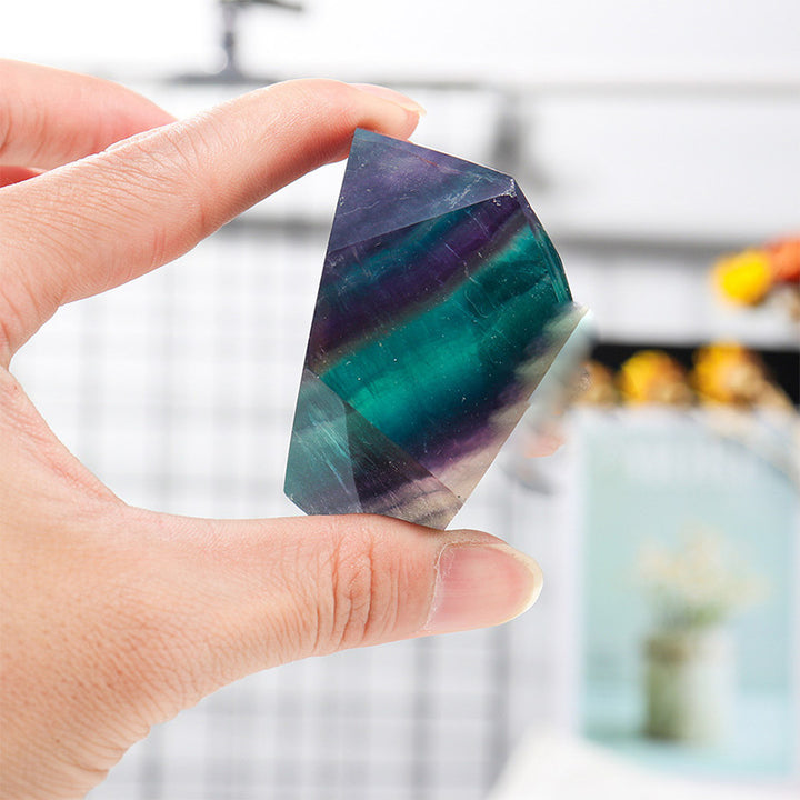 Lámpara de cristal irregular de fluorita de Olivenorma decorativa 