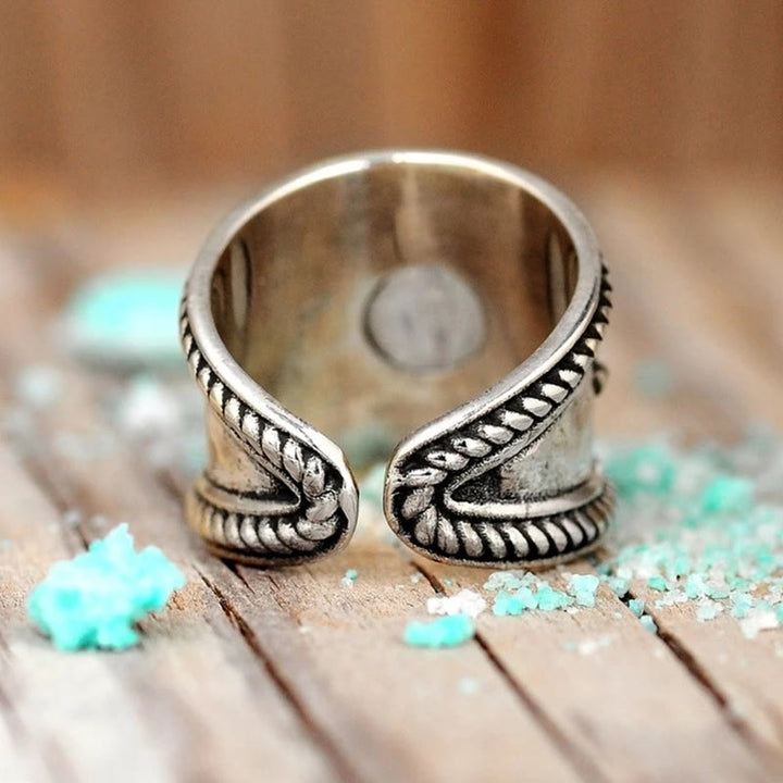 Anillo de piedra lunar bohemio Olivenorma en plata de ley