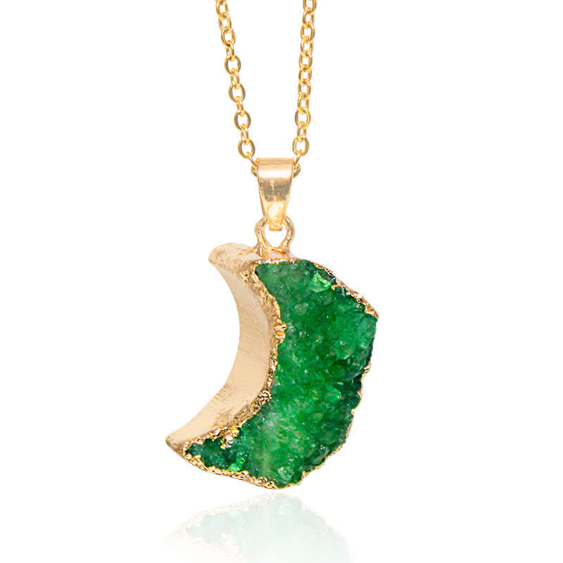Collar de media luna de cristal natural de Olivenorma 