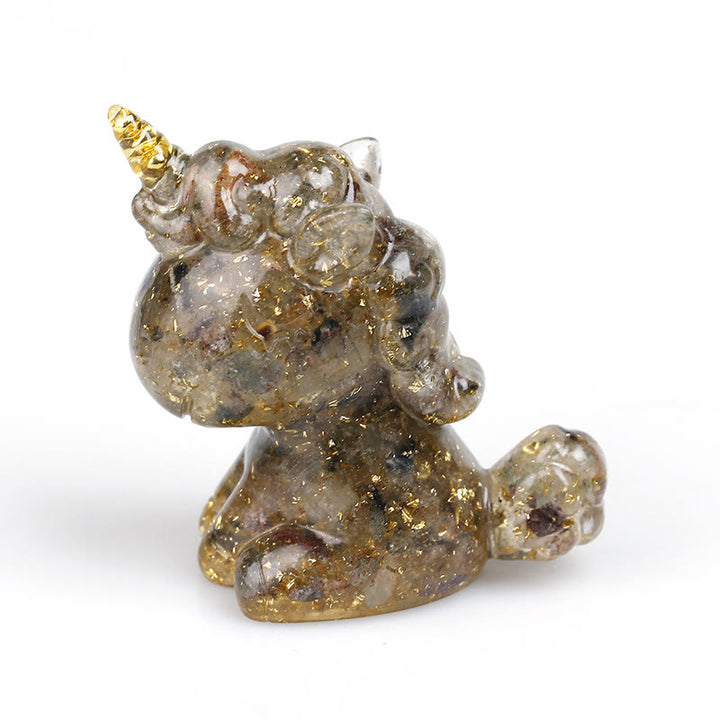 Decoración con piedras preciosas de unicornio de cristal de Olivenorma
