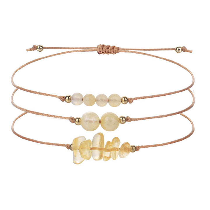 Juego de pulseras trenzadas con cuentas de grava de Olivenorma