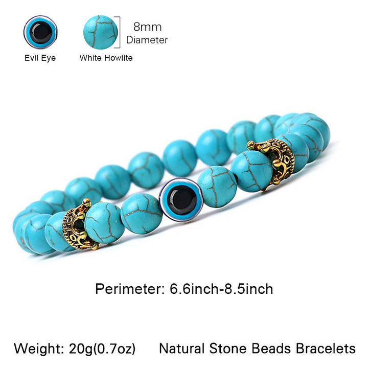 Pulsera de turquesa con protección contra el mal de ojo de Olivenorma 