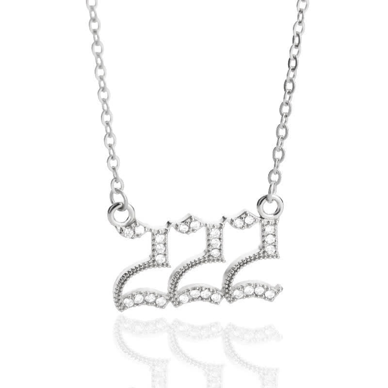 Collar con número de ángel y circonita de Olivenorma