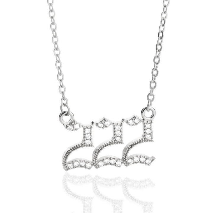 Collar con número de ángel y circonita de Olivenorma