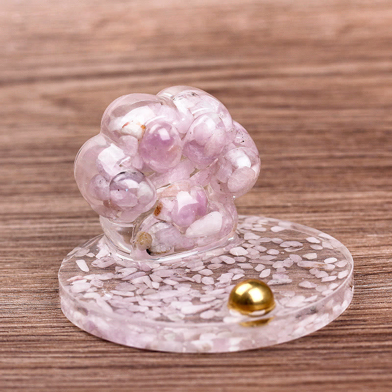 Soporte para teléfono móvil con forma de garra de gato de piedra natural epoxi de Olivenorma