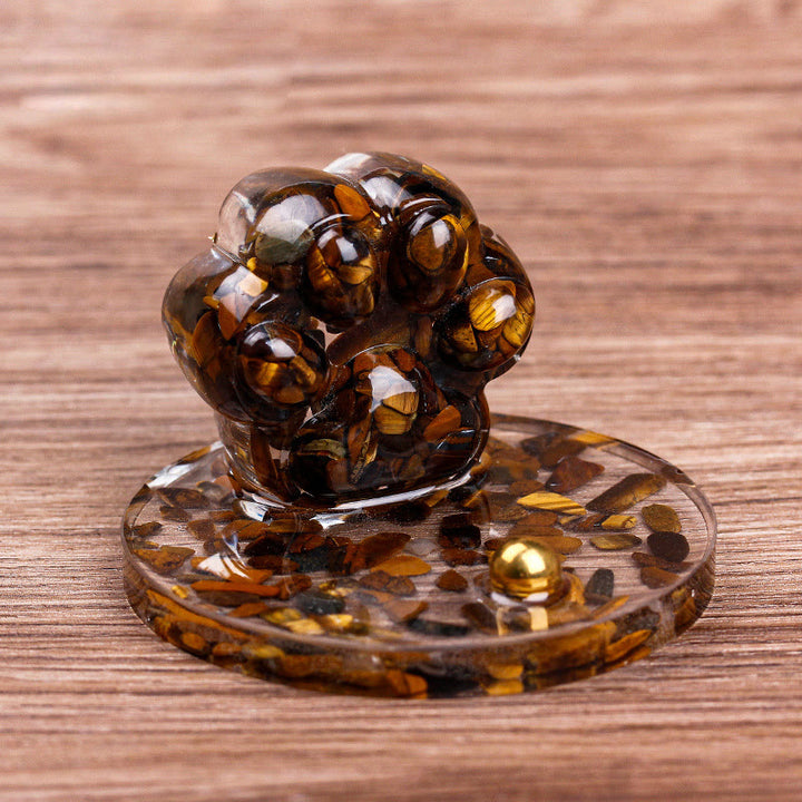Soporte para teléfono móvil con forma de garra de gato de piedra natural epoxi de Olivenorma