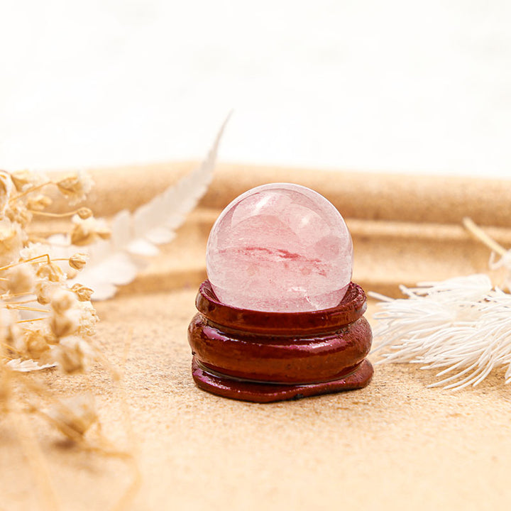 Esfera de cristal de amor profundo de cuarzo rosa Olivenorma