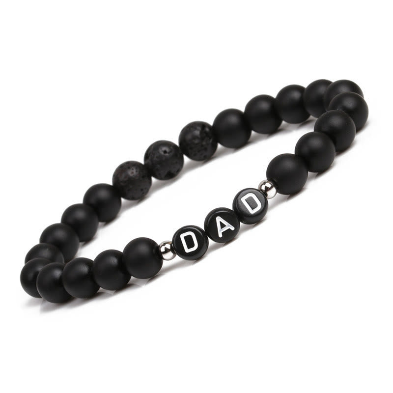 Pulsera con el alfabeto para papá en turquesa blanca para hombre de Olivenorma