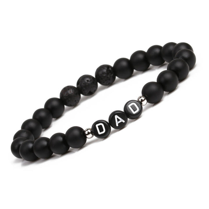 Pulsera con el alfabeto para papá en turquesa blanca para hombre de Olivenorma