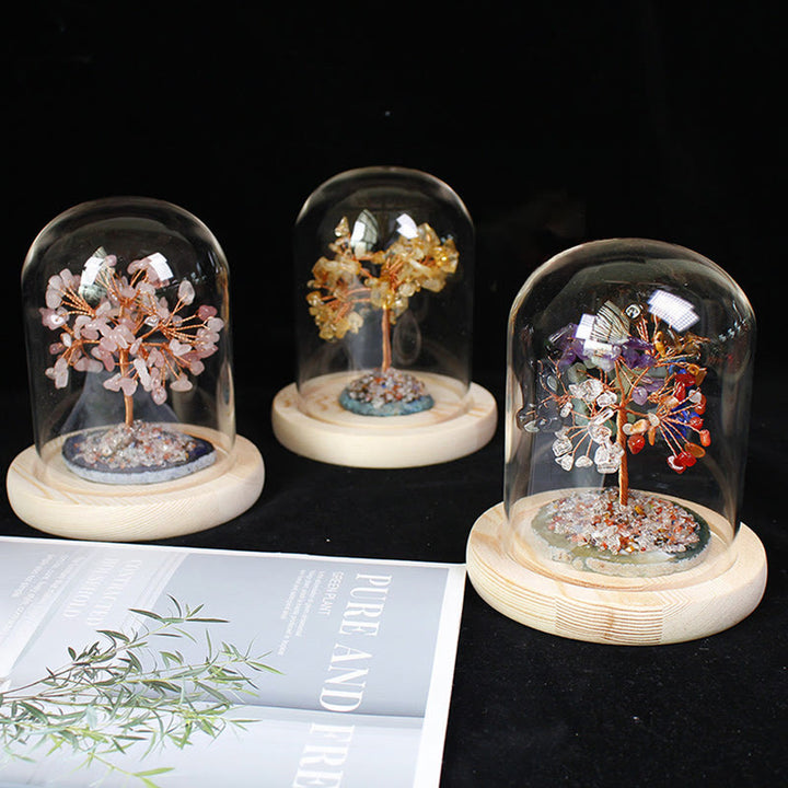 Árbol de flores de piedra triturada de cristal natural de Olivenorma, decoración de vidrio