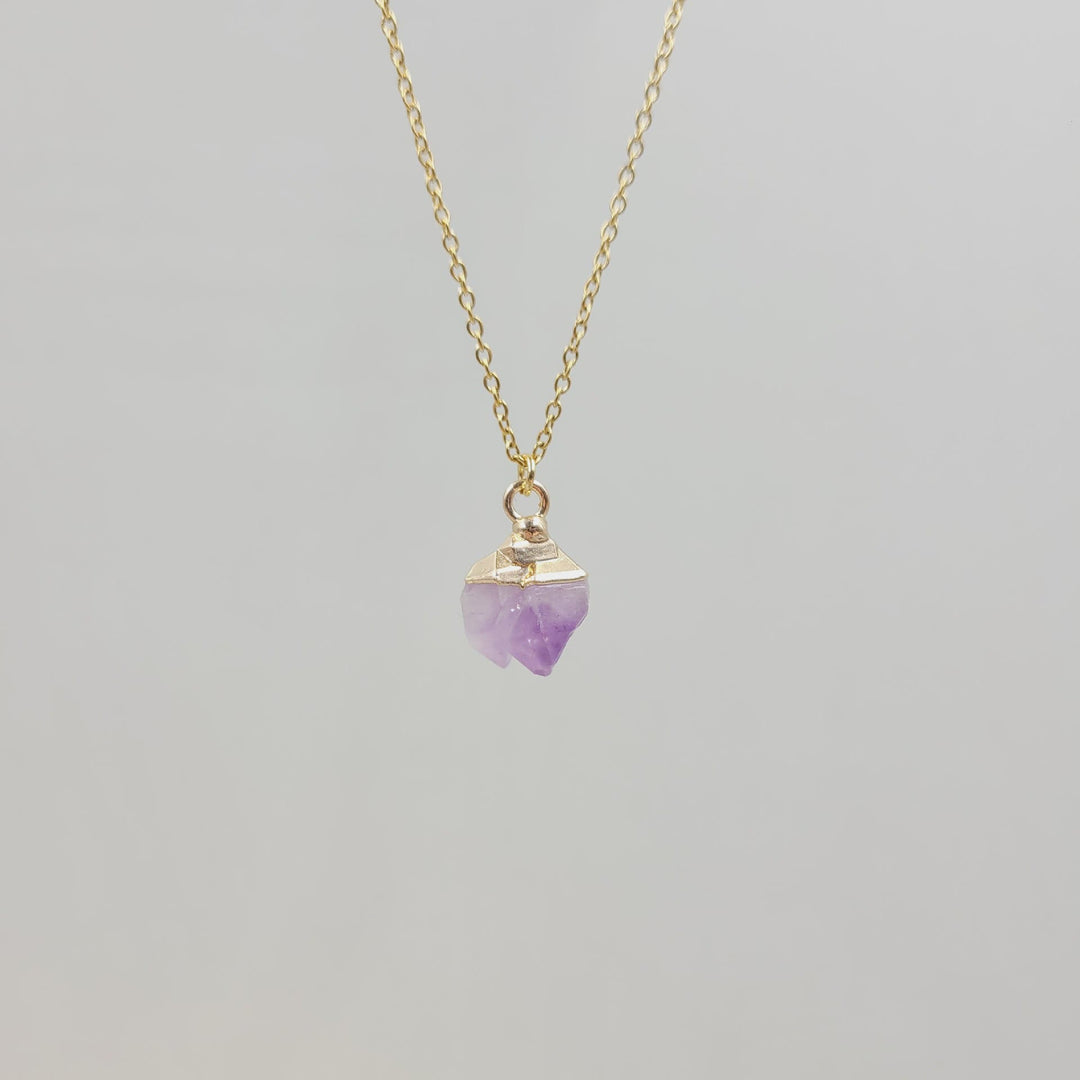 Collar de gemas de piedra cruda de cristal irregular de Olivenorma