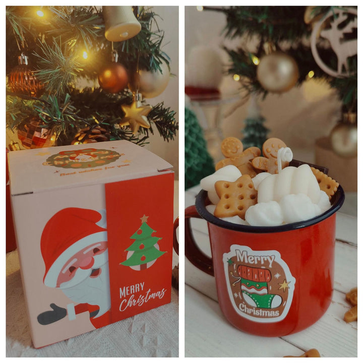Vela navideña con forma de alce, muñeco de nieve y Papá Noel de Olivenorma 