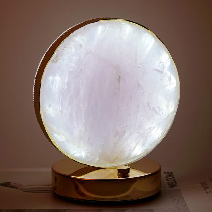 Lámpara de mesa de noche de piedra de cristal natural Olivenorma Decoración con piedras preciosas