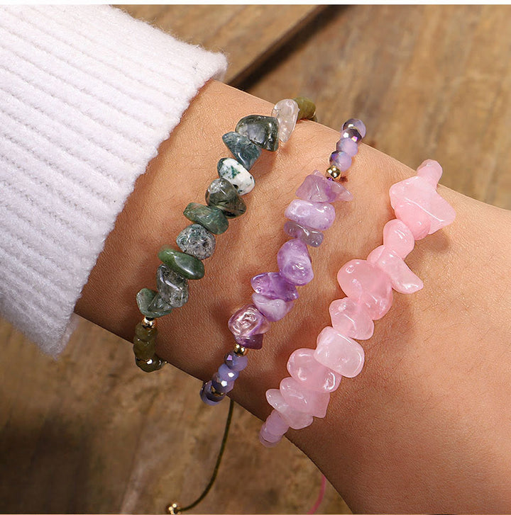 Pulsera de hilo de grava con cristales de Bohemia de Olivenorma 