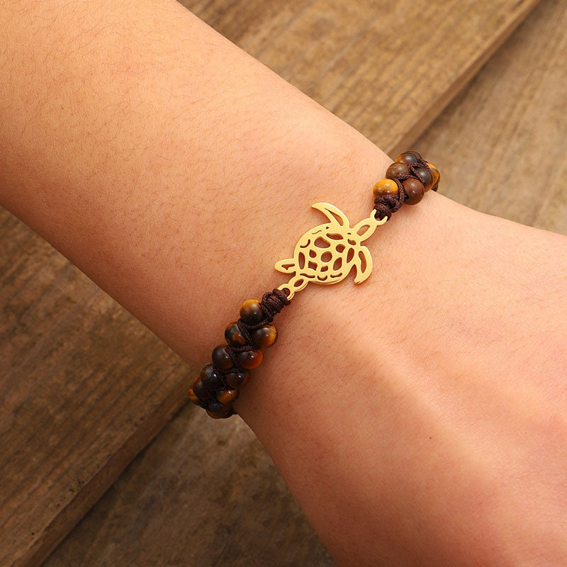 Pulsera de tortuga de piedra natural