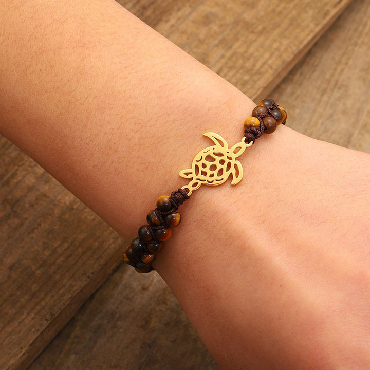 Pulsera de tortuga de piedra natural