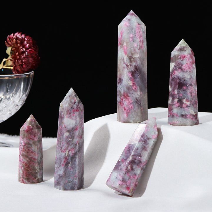 Varitas de cristal natural de lepidolita de Olivenorma