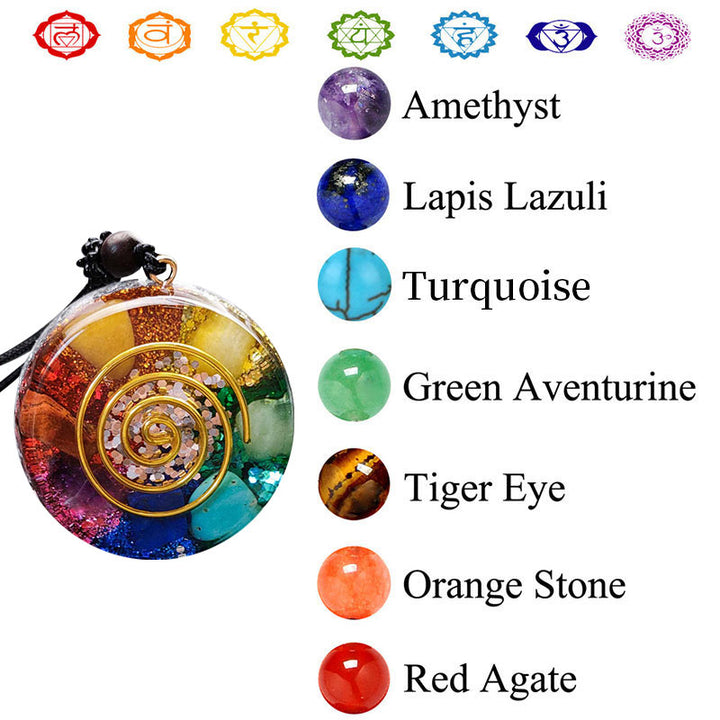 Collar de orgón con chakras de Olivenorma 