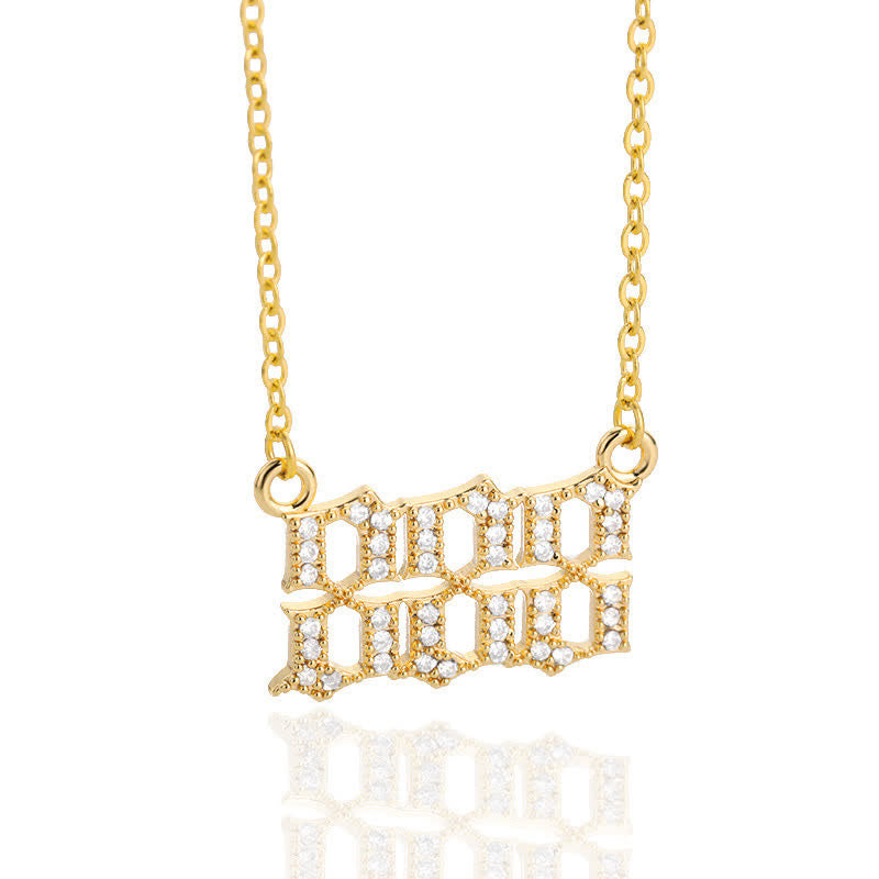 Collar con número de ángel y circonita de Olivenorma