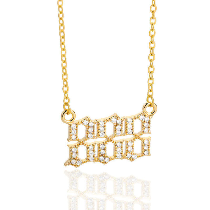 Collar con número de ángel y circonita de Olivenorma