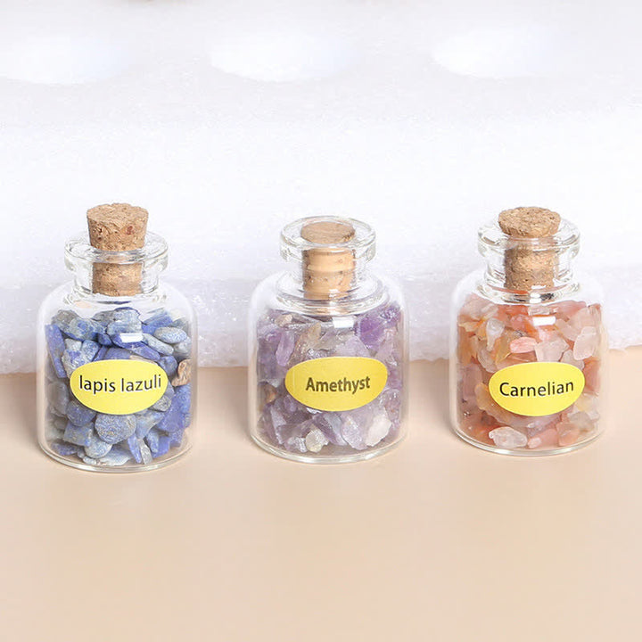 Muestra de cristal curativo con piedra de los deseos decorativa