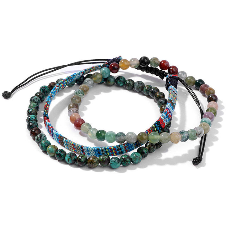 Conjunto de pulseras de cristal turquesa de Bohemia África de Olivenorma