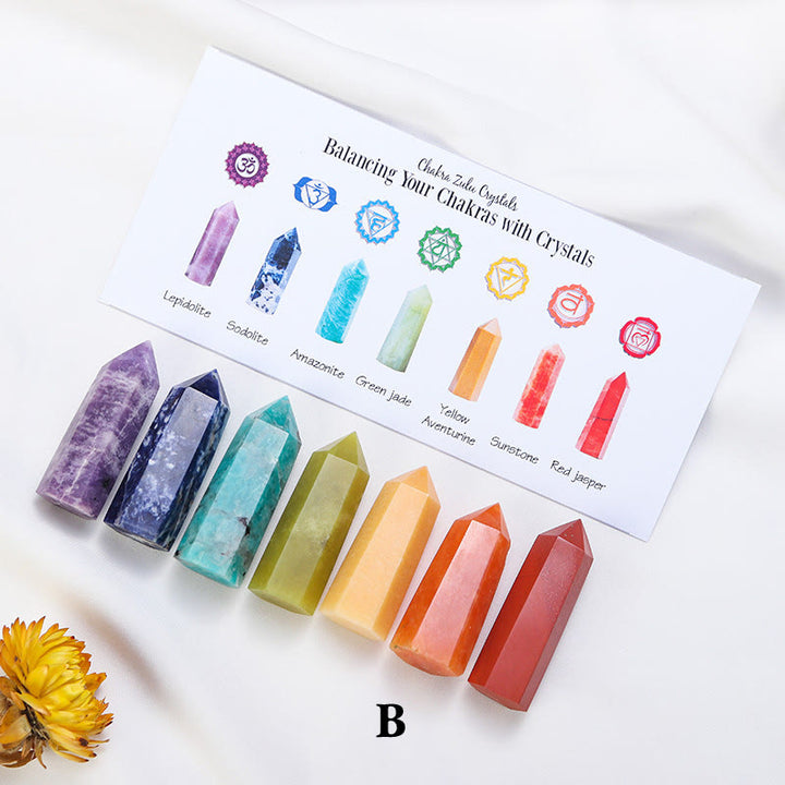 Juego de varitas de cristal decorativas con piedras crudas para chakras de Olivenorma
