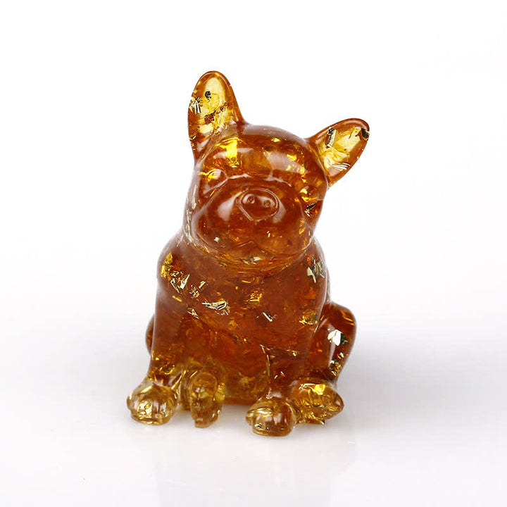 Adorno con piedras preciosas de bulldog francés de cristal de Olivenorma