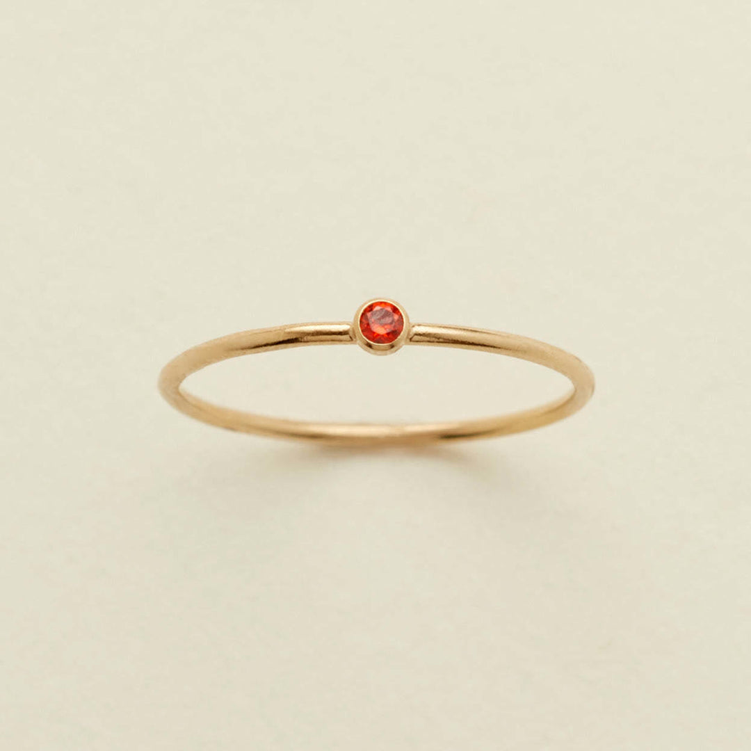 Anillo fino con piedra natal de Olivenorma para el día del nacimiento de 12 meses
