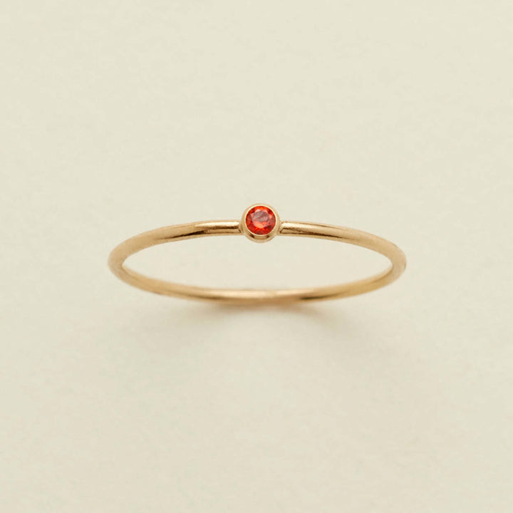 Anillo fino con piedra natal de Olivenorma para el día del nacimiento de 12 meses