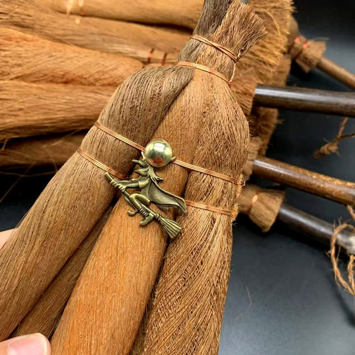 Adorno de escoba mágica de bruja del árbol de la vida de Olivenorma 