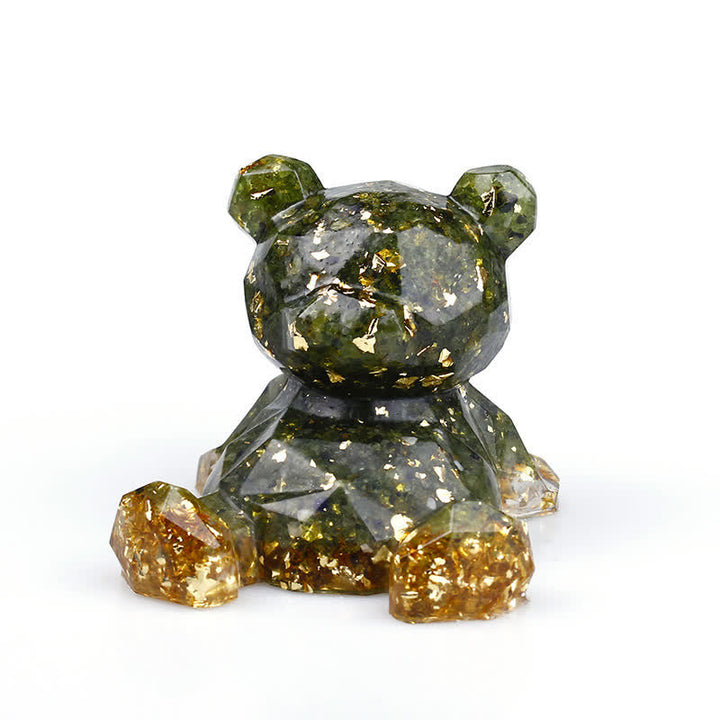Espejo de cristal de Olivenorma con forma de oso y piedras preciosas decorativas