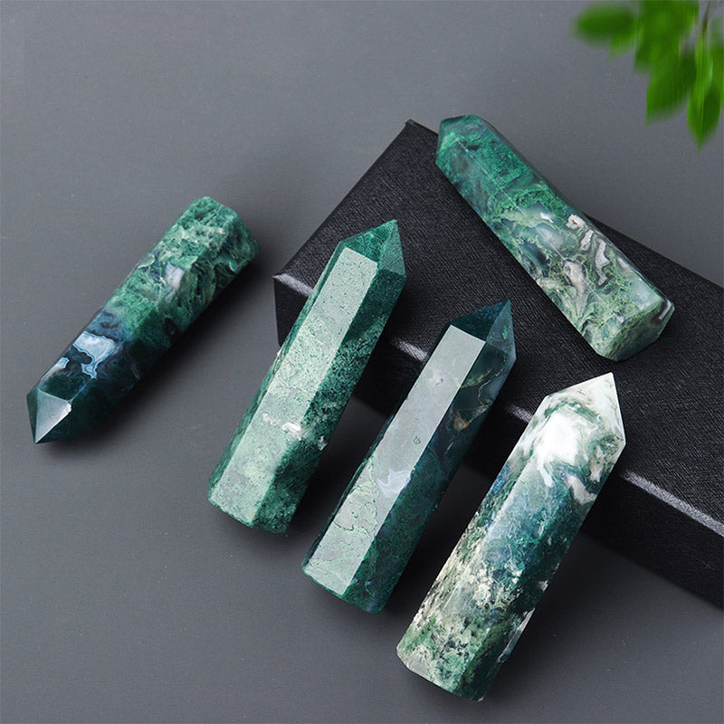 Varitas de cristal natural de malaquita de Olivenorma 