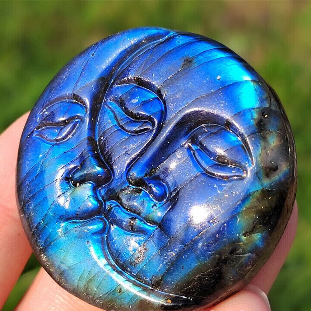 Adornos de piedra lunar con forma de labradorita natural de Olivenorma