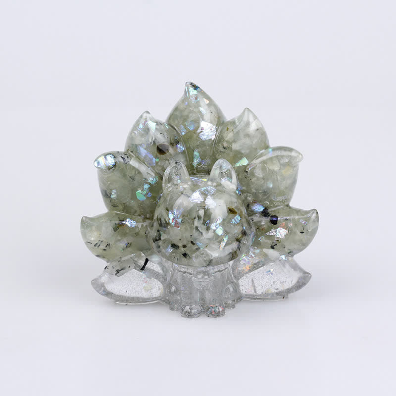 Decoración con piedras preciosas de zorro de cristal natural de Olivenorma
