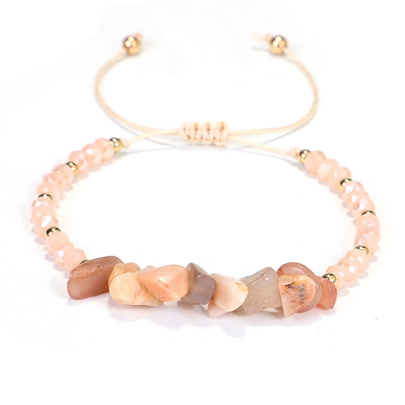 Pulsera de hilo de grava con cristales de Bohemia de Olivenorma 