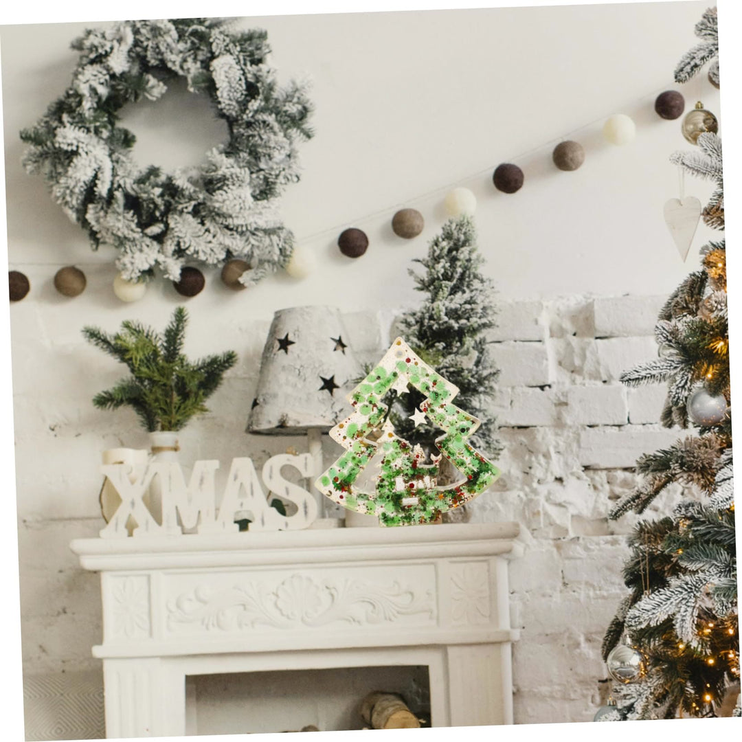 Adorno para árbol de Navidad de resina de grava de cristal natural de Olivenorma 