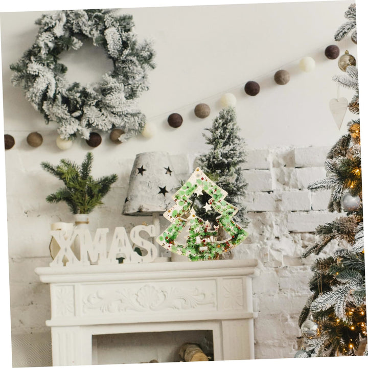Adorno para árbol de Navidad de resina de grava de cristal natural de Olivenorma 
