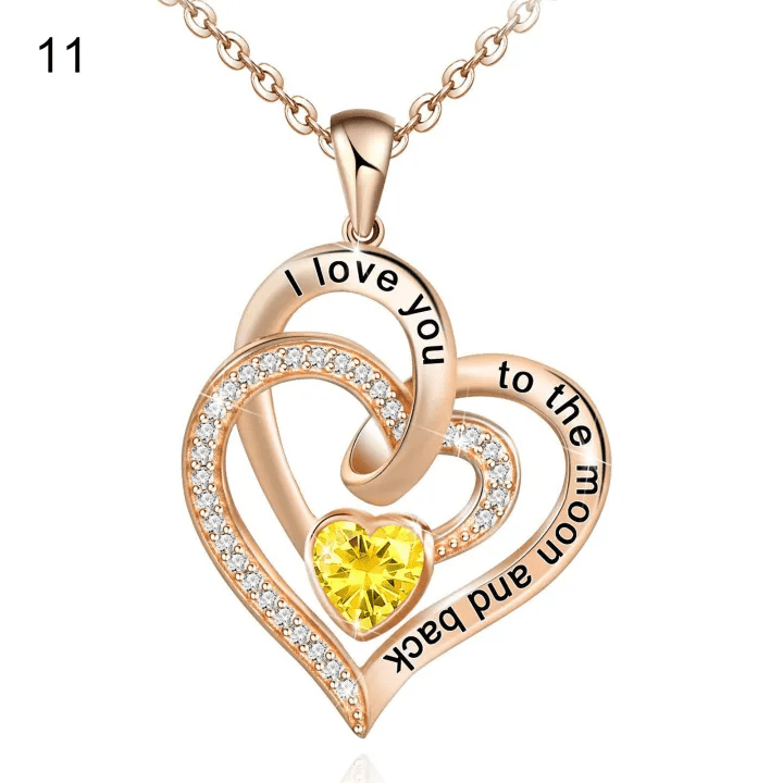 Collar con corazones y piedras natales de Olivenorma