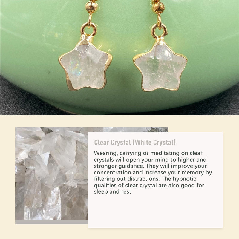 Pendientes de piedra de cristal natural