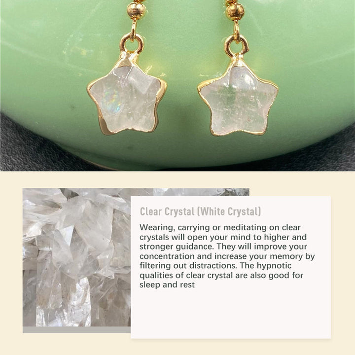 Pendientes de piedra de cristal natural