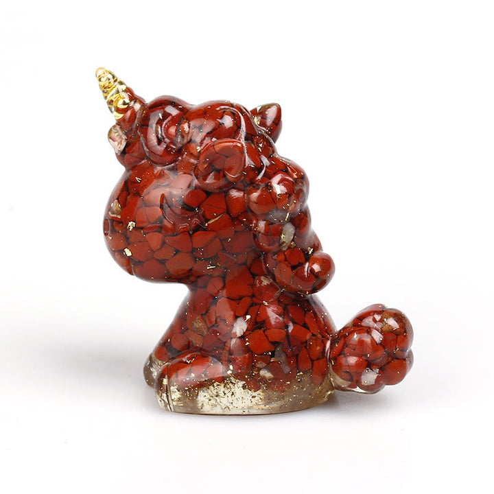 Decoración con piedras preciosas de unicornio de cristal de Olivenorma