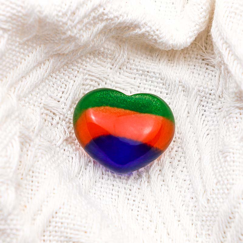 Piedra de ojo de gato de Olivenorma, corazón de cristal curativo
