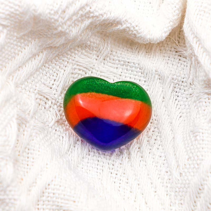 Piedra de ojo de gato de Olivenorma, corazón de cristal curativo